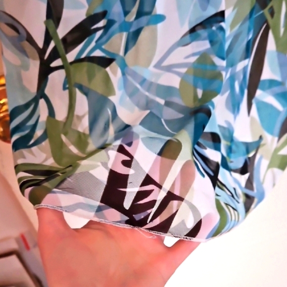 Tropical Print Halter Dress, White, Blue, & Green. Sz Sm. - Picture 6 of 8